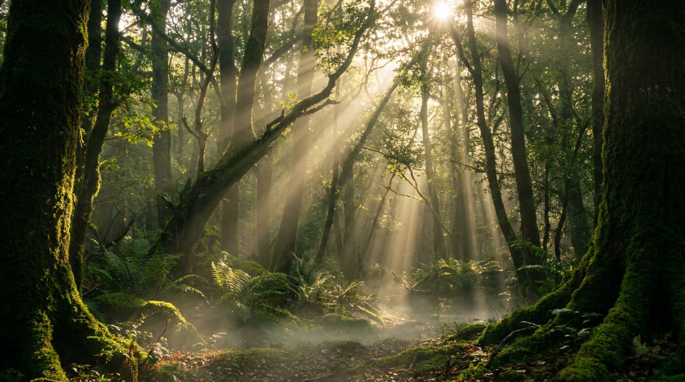 Master cinematic lighting with forest AI prompts
