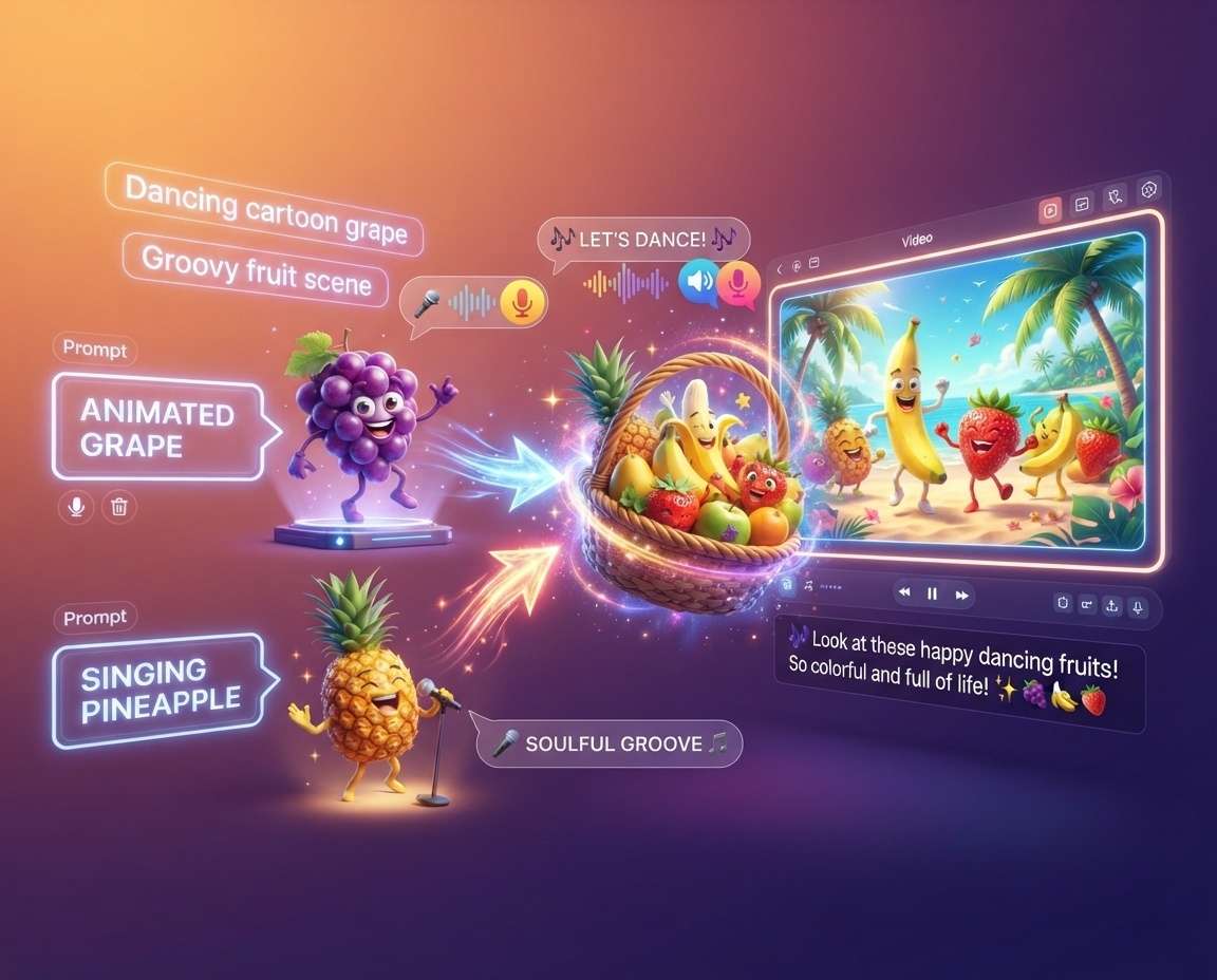 Creative assets and music for fruit animations