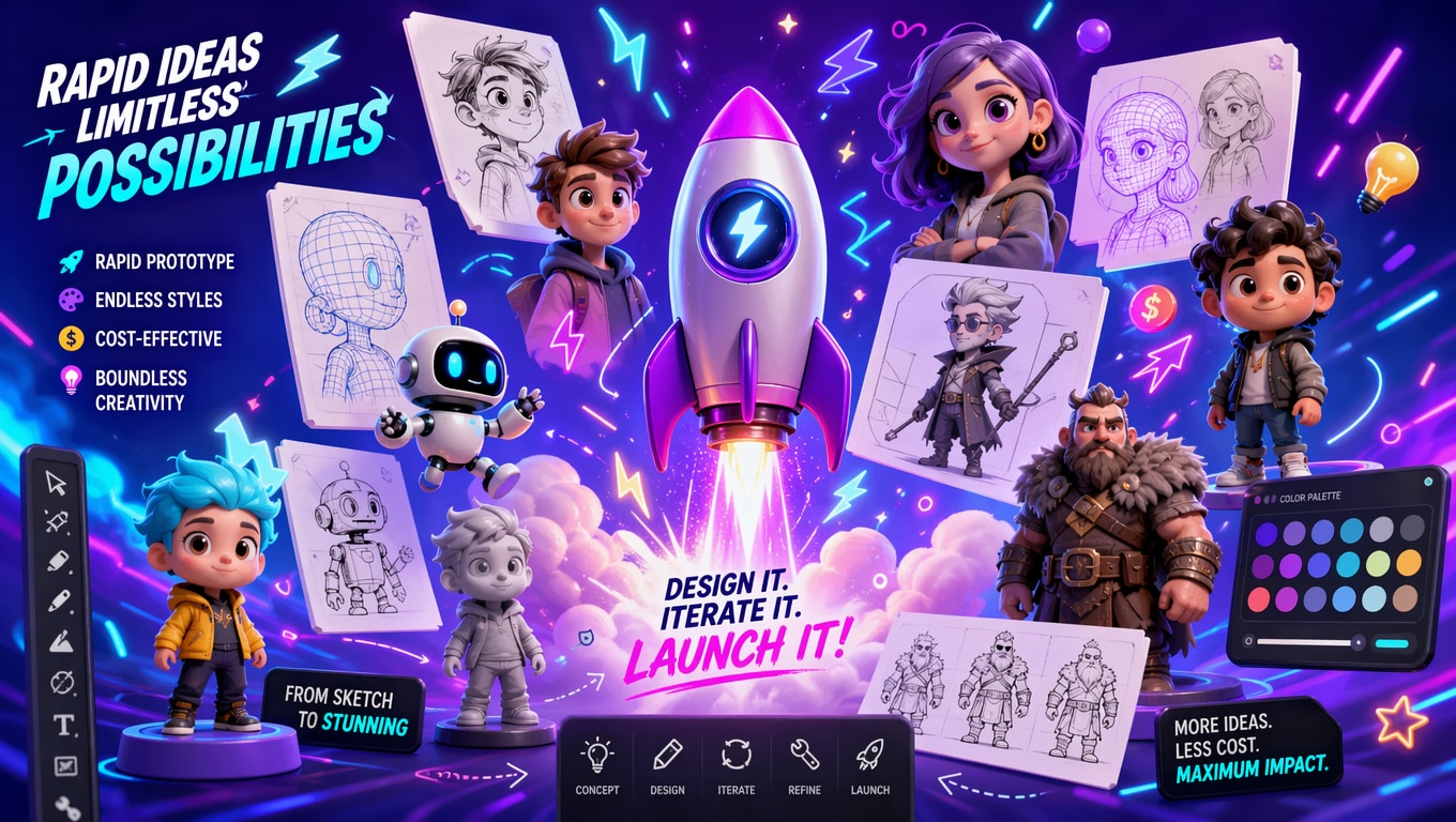 Fuel creative projects with a 3D cartoon prompt