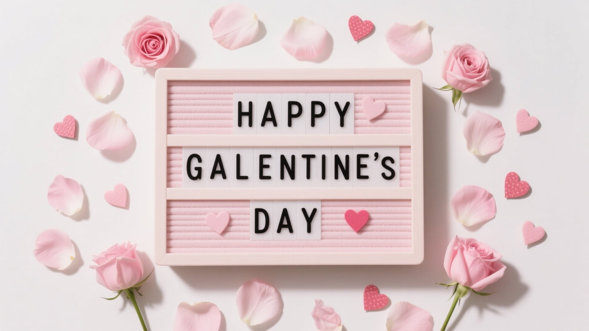 Flat lay Galentine's Day background