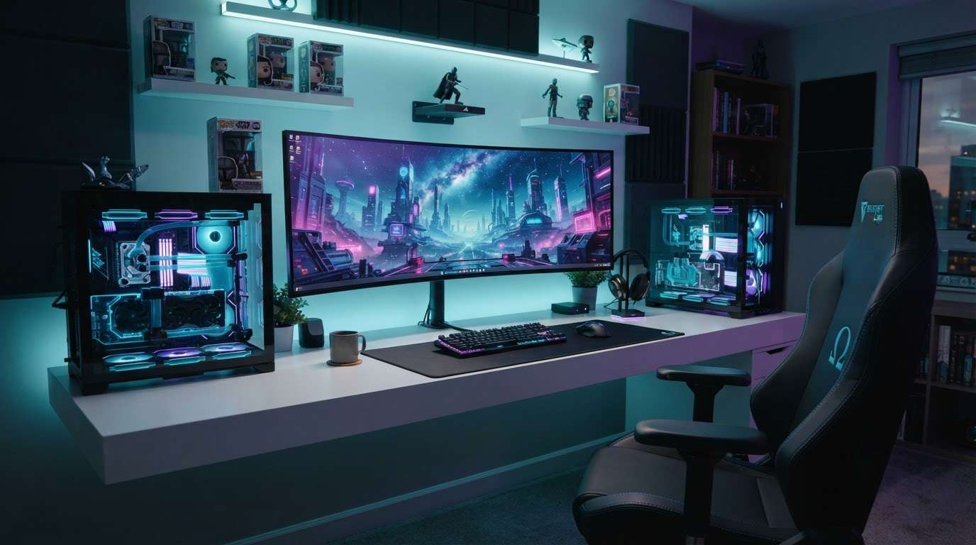 Visualize dream gaming setup photos with AI