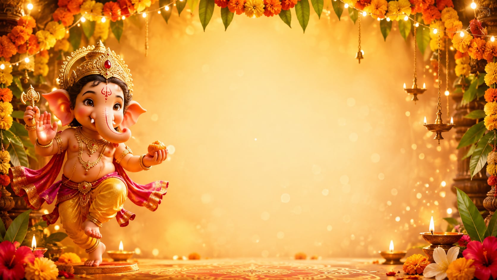 Ganesh Chaturthi boy prompt still image converted into video in Filmora