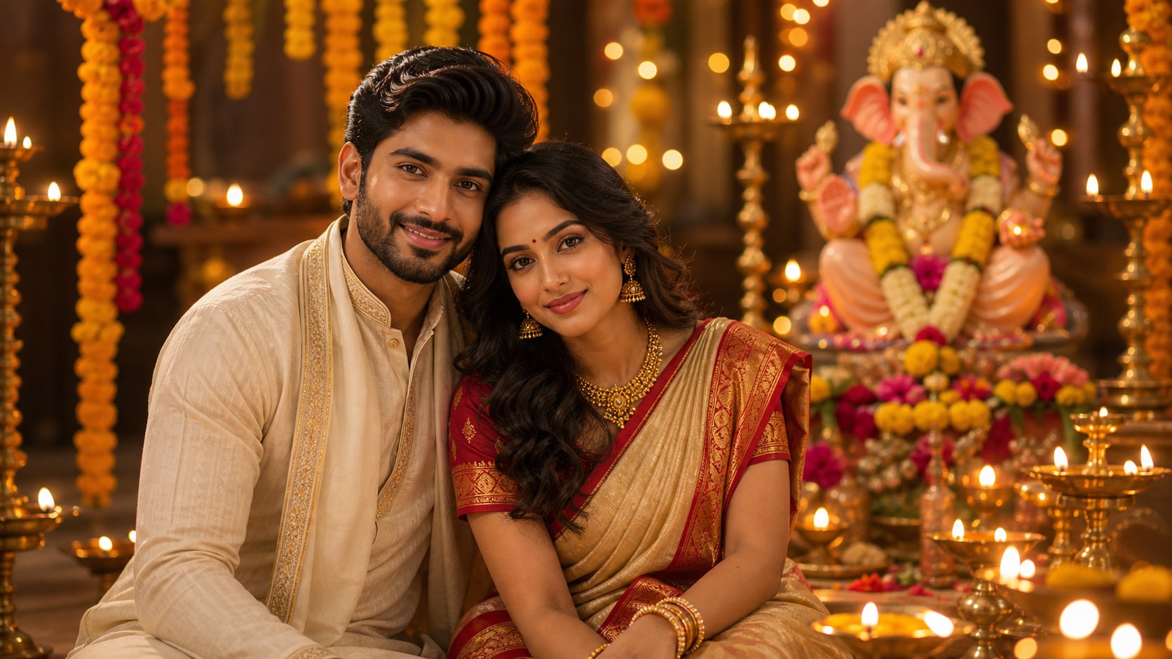 GPT Image 2 creating controlled Ganesh Chaturthi couple prompt results