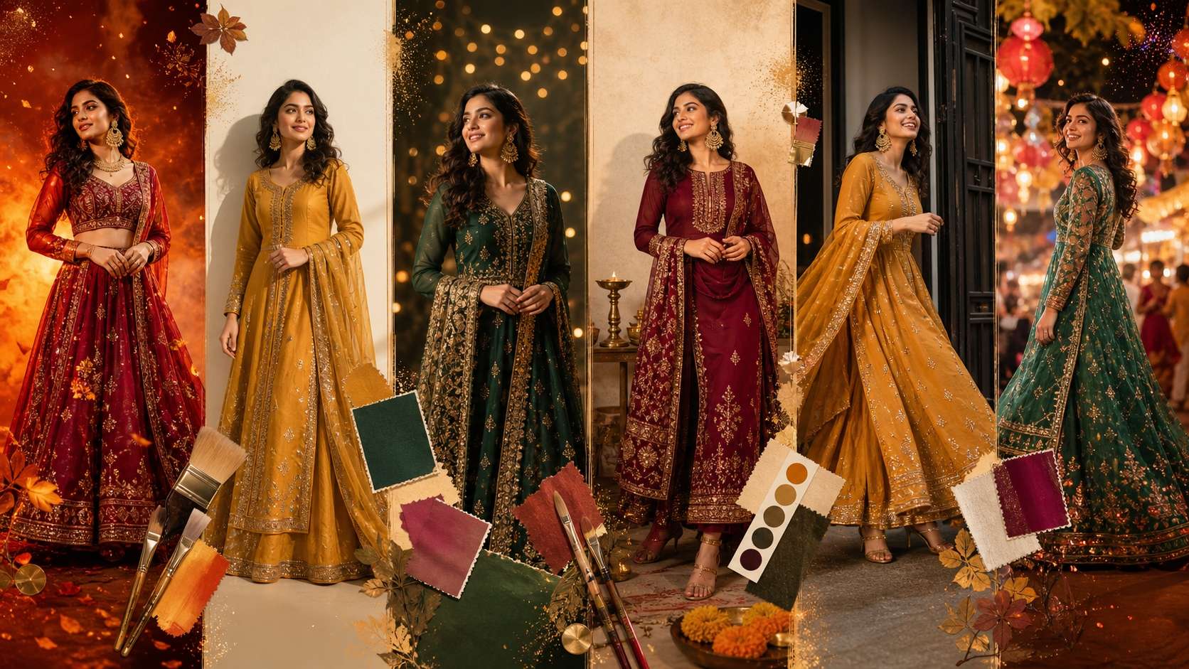 Nano Banana model creating Ganesh Chaturthi outfit prompt style variants