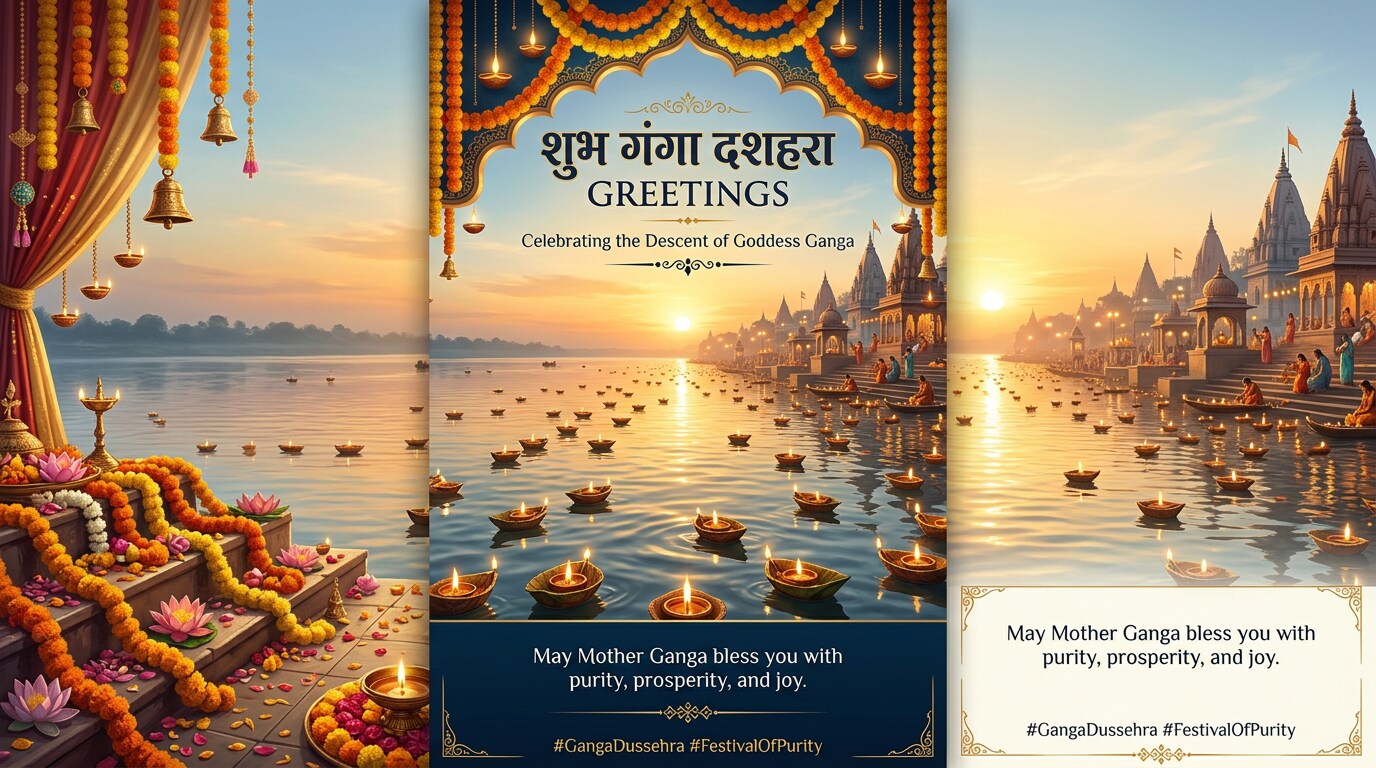 Craft unique ganga dussehra images and greetings