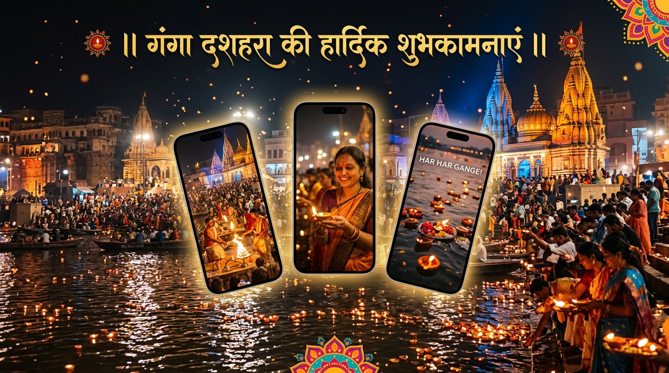 Boost engagement with a beautiful ganga dussehra poster