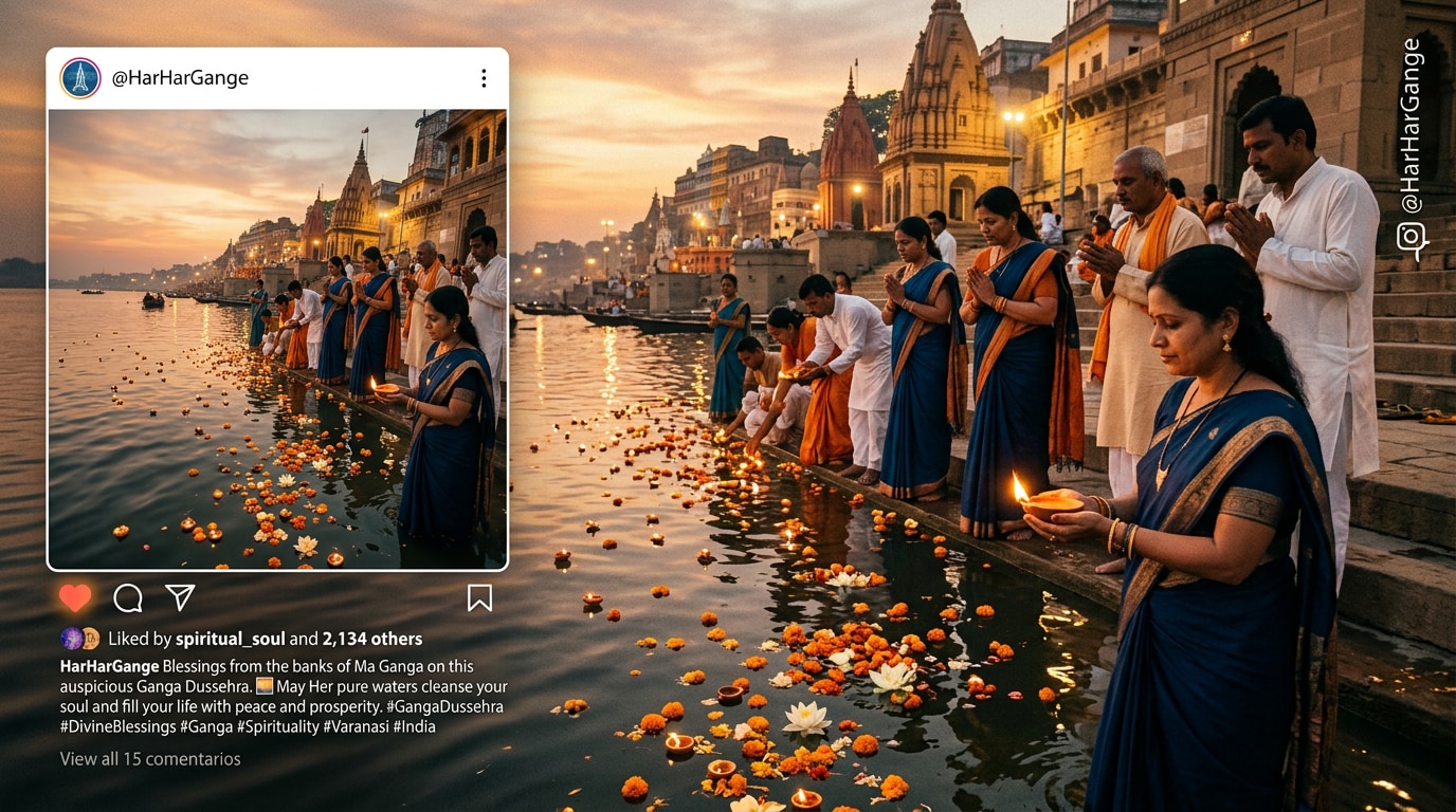 Spread divine blessings with Ganga Dussehra wishes