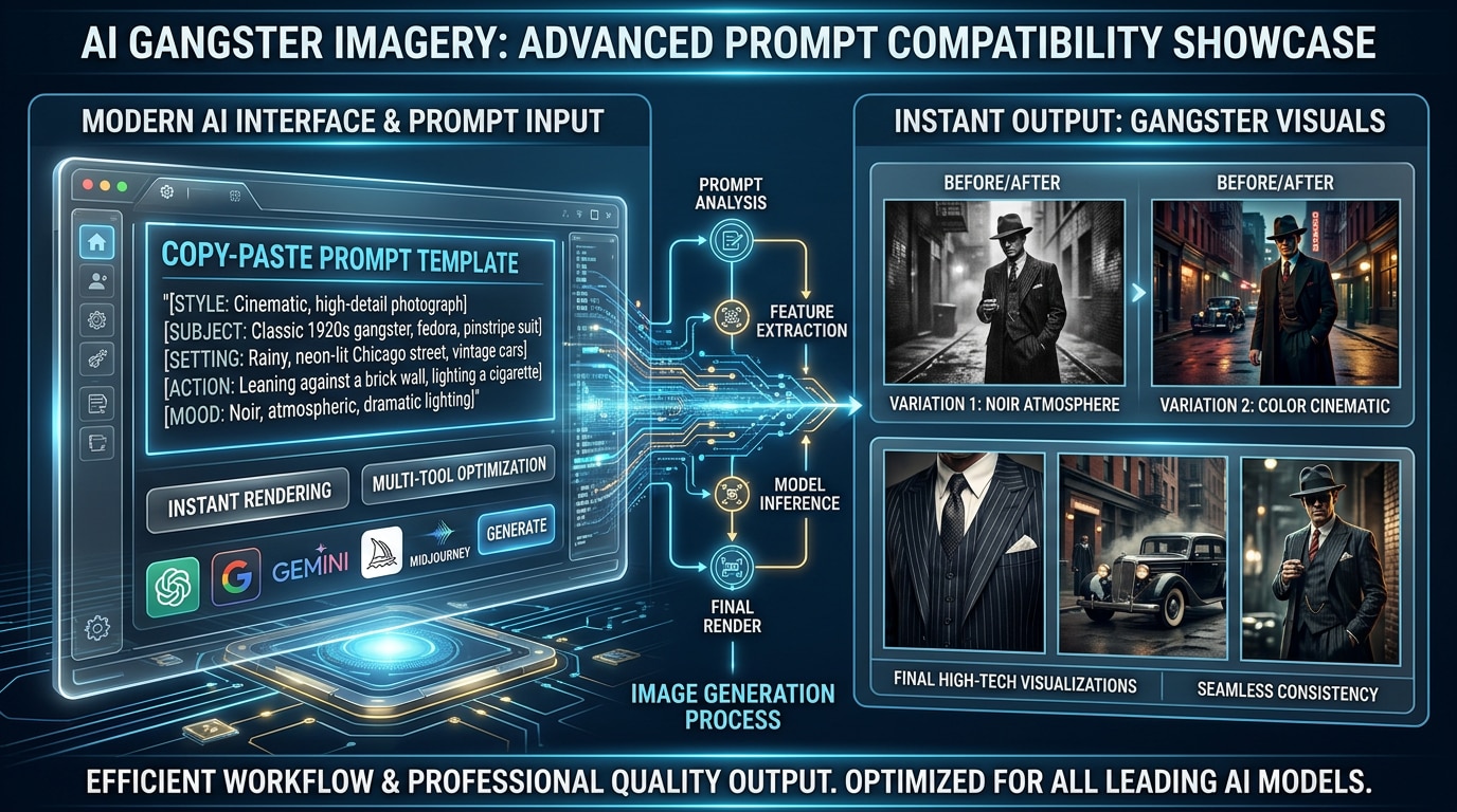 Seamlessly use gangster photo prompts with AI