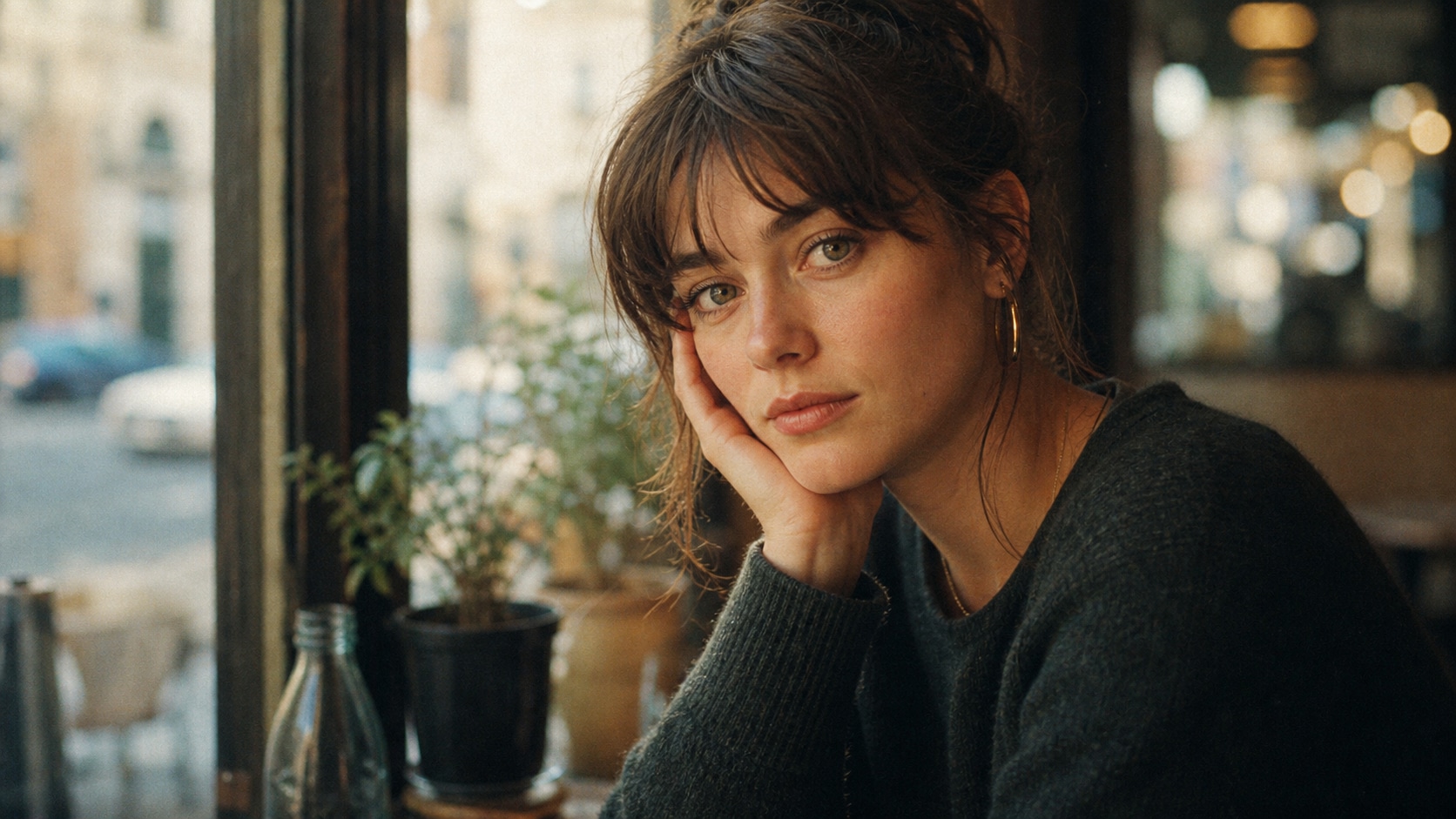retro portrait prompt with realistic film grain and clear facial detail