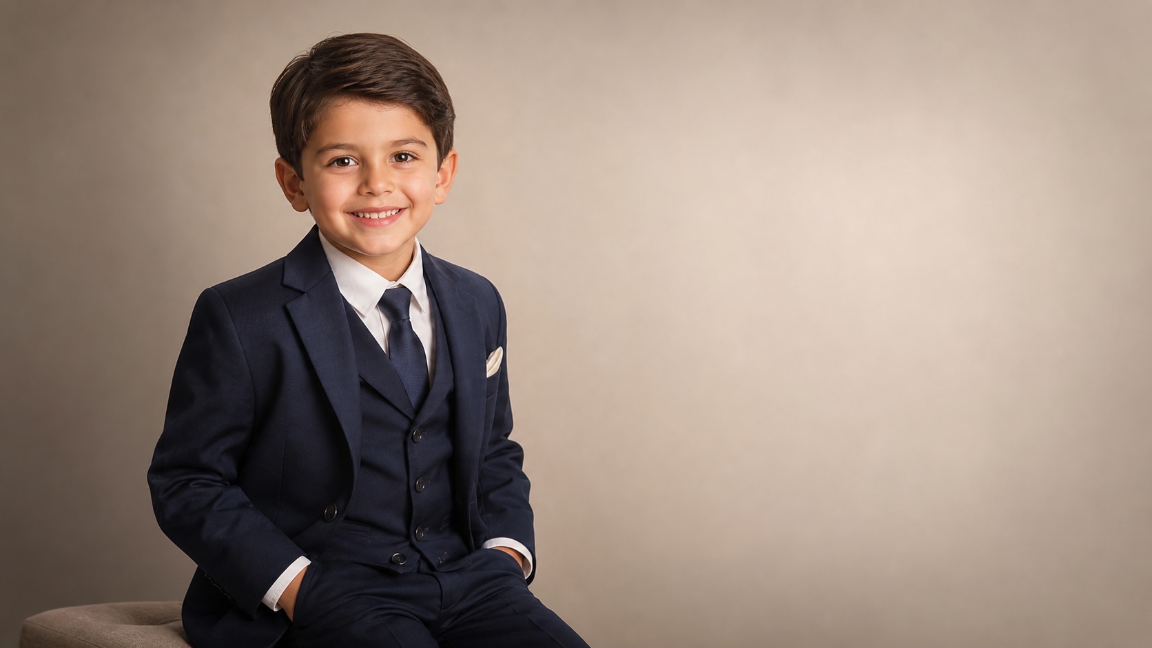 children formal suit image prepared for Filmora keepsake video editing