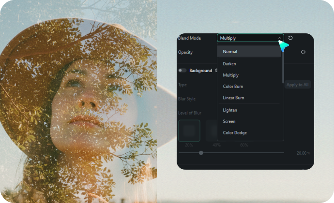 double exposure photo effect in filmora