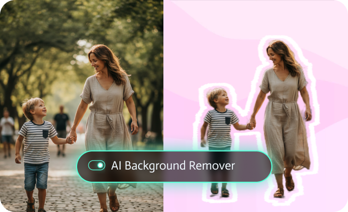ai gemini mom and son photo editing prompt remove background