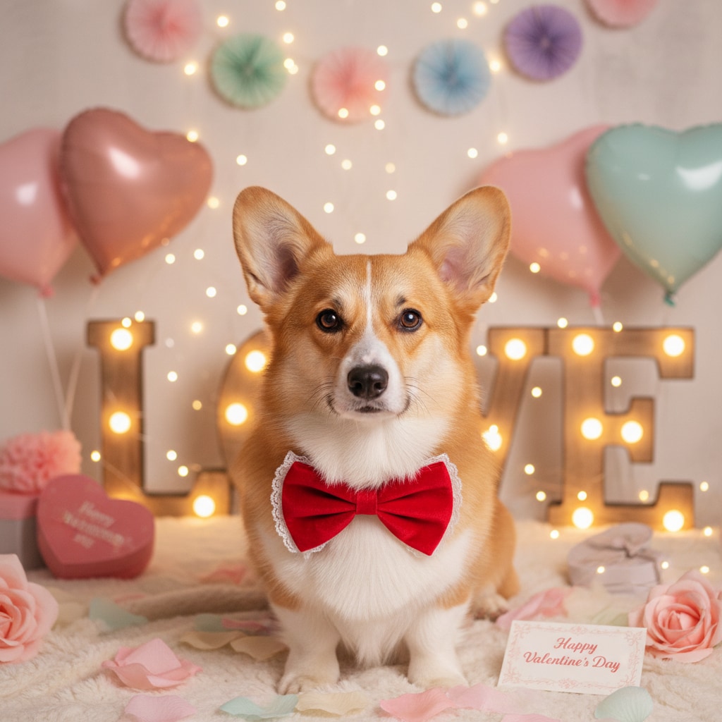 create valentine dog with nano banana pro