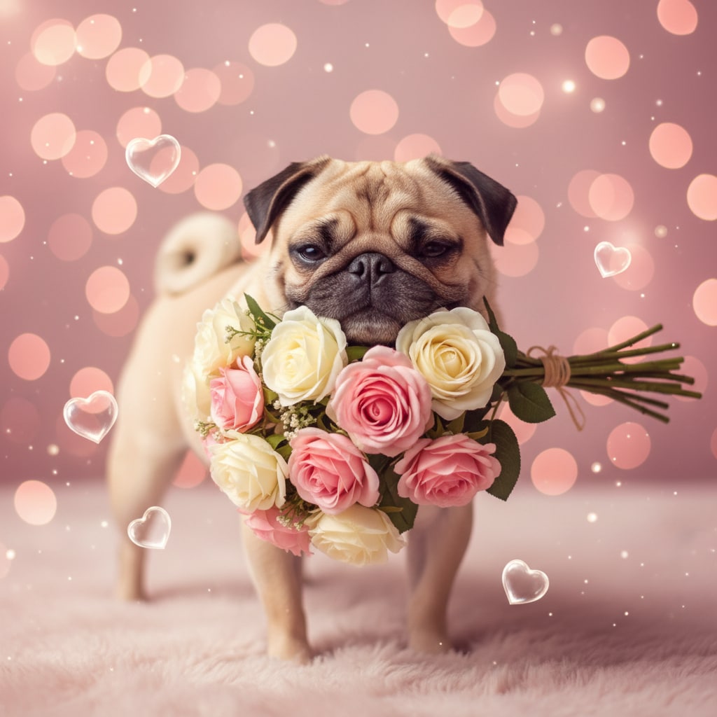 ai valentine dog pictures for social media