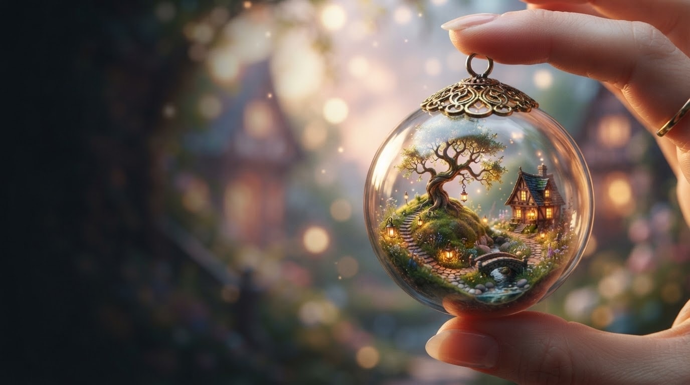 Bring tiny surreal worlds to life with a glass capsule prompt