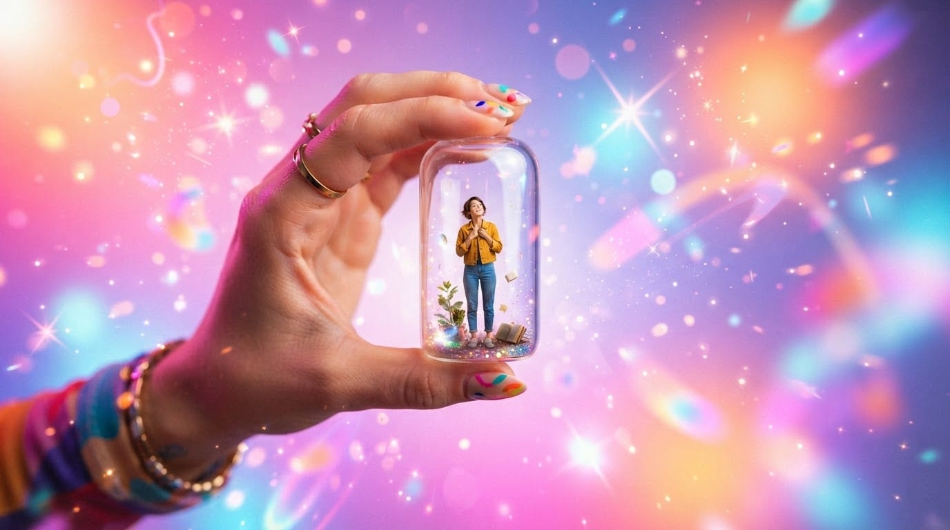 Produce social media content using a miniature human AI prompt