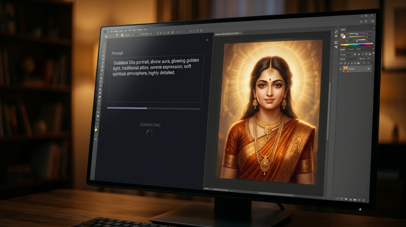AI generated image of Sita for Sita Navami