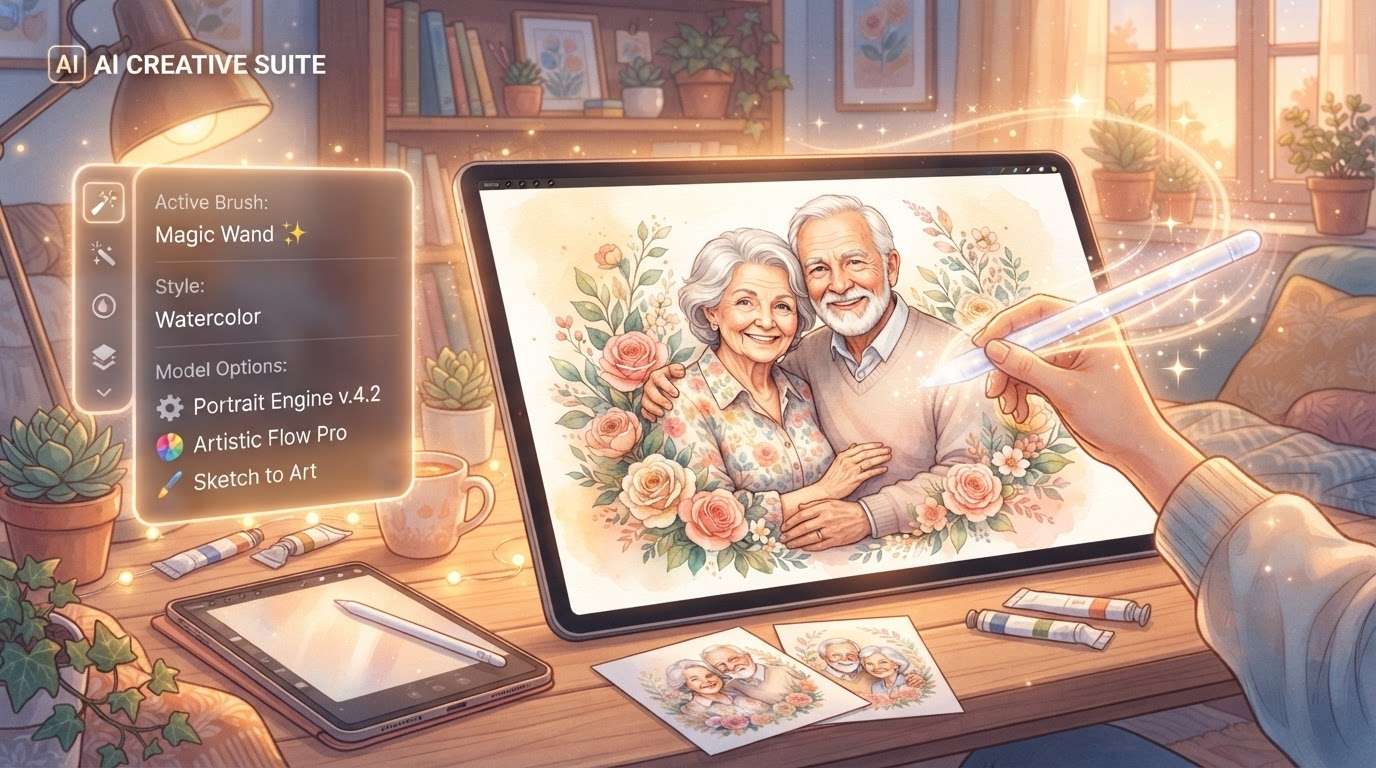 Generate heartwarming visuals for grandparents day cards