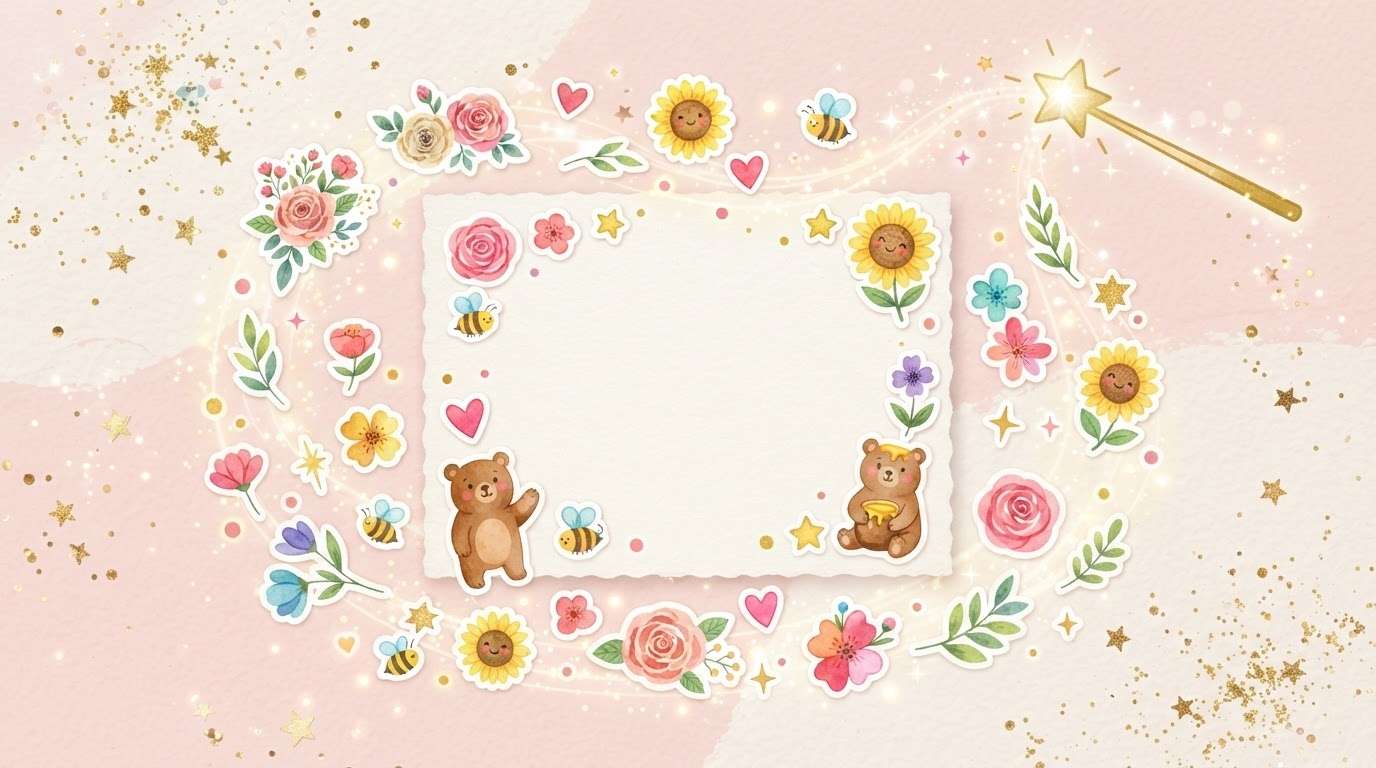 Add sentimental stickers to cards for grandma and grandpa