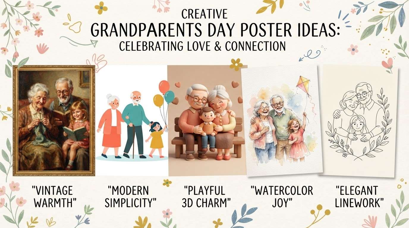 Generate endless grandparents day poster ideas AI