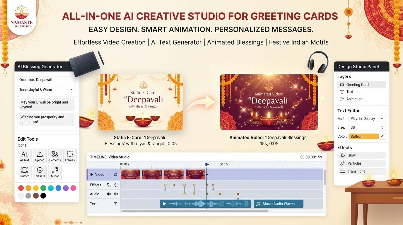 Filmora all in one AI studio for greeting cards