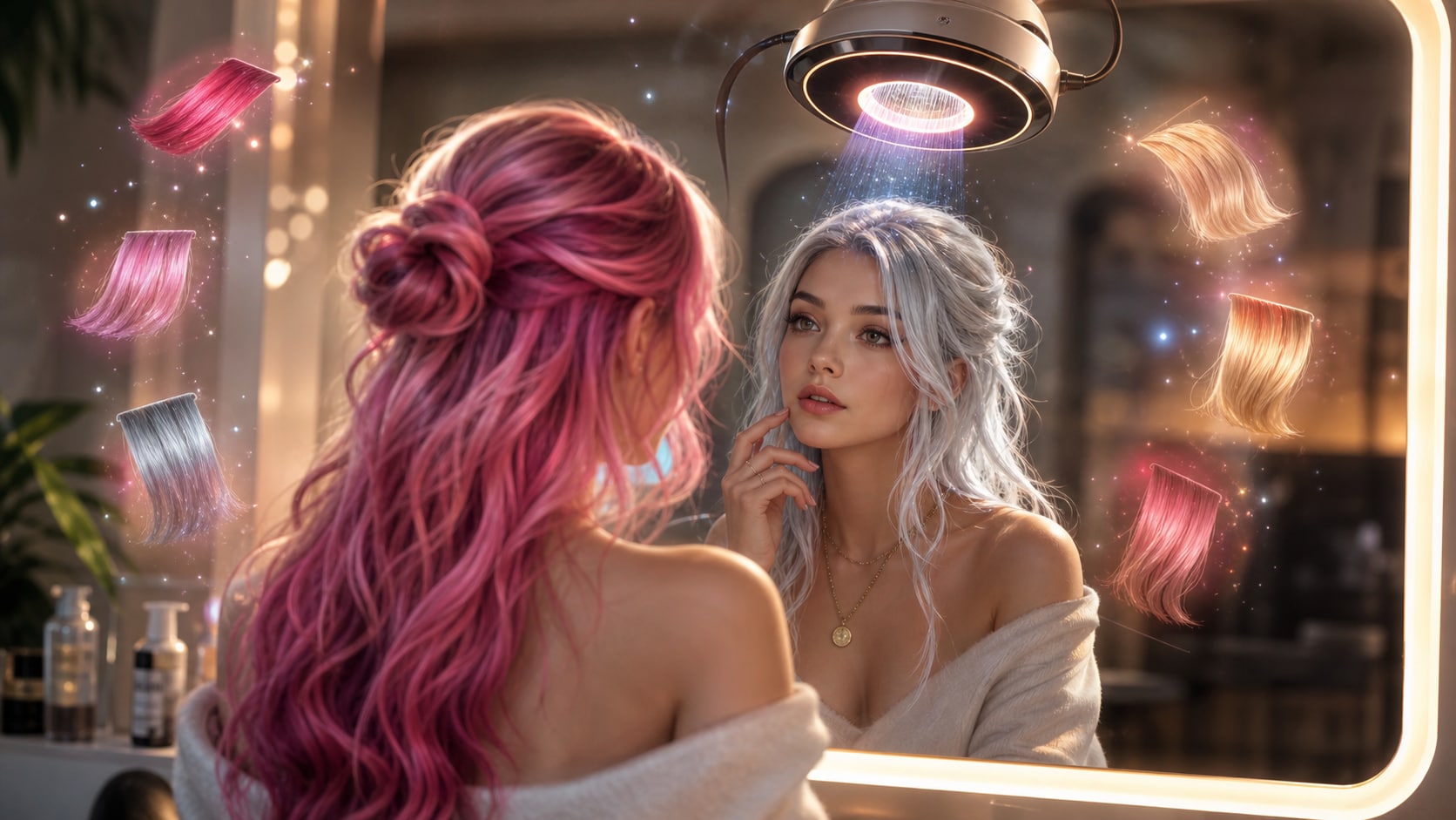 Experiment with hair dye colors using a chatgpt prompt to change hair color