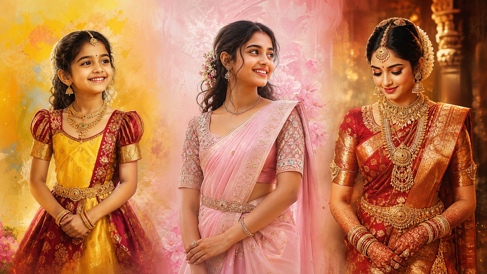 Use diverse AI models for half saree prompts
