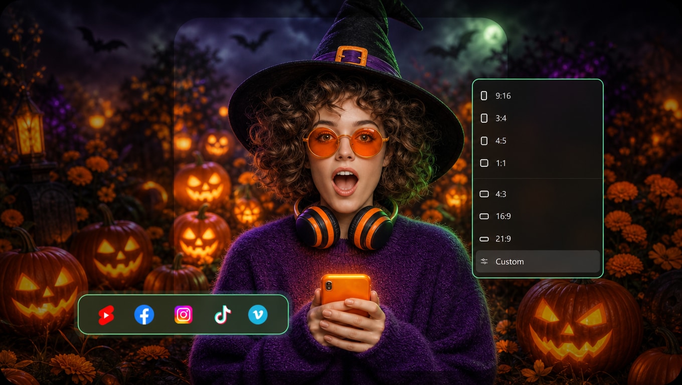 Adaptar un video de Halloween con IA para TikTok, Reels y YouTube en Filmora