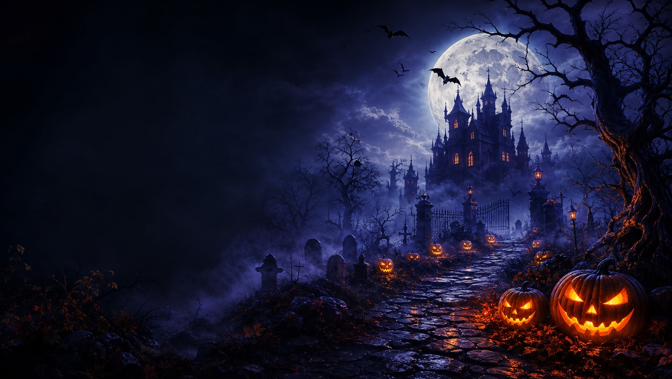 Fondo de invitación de Halloween generado con IA