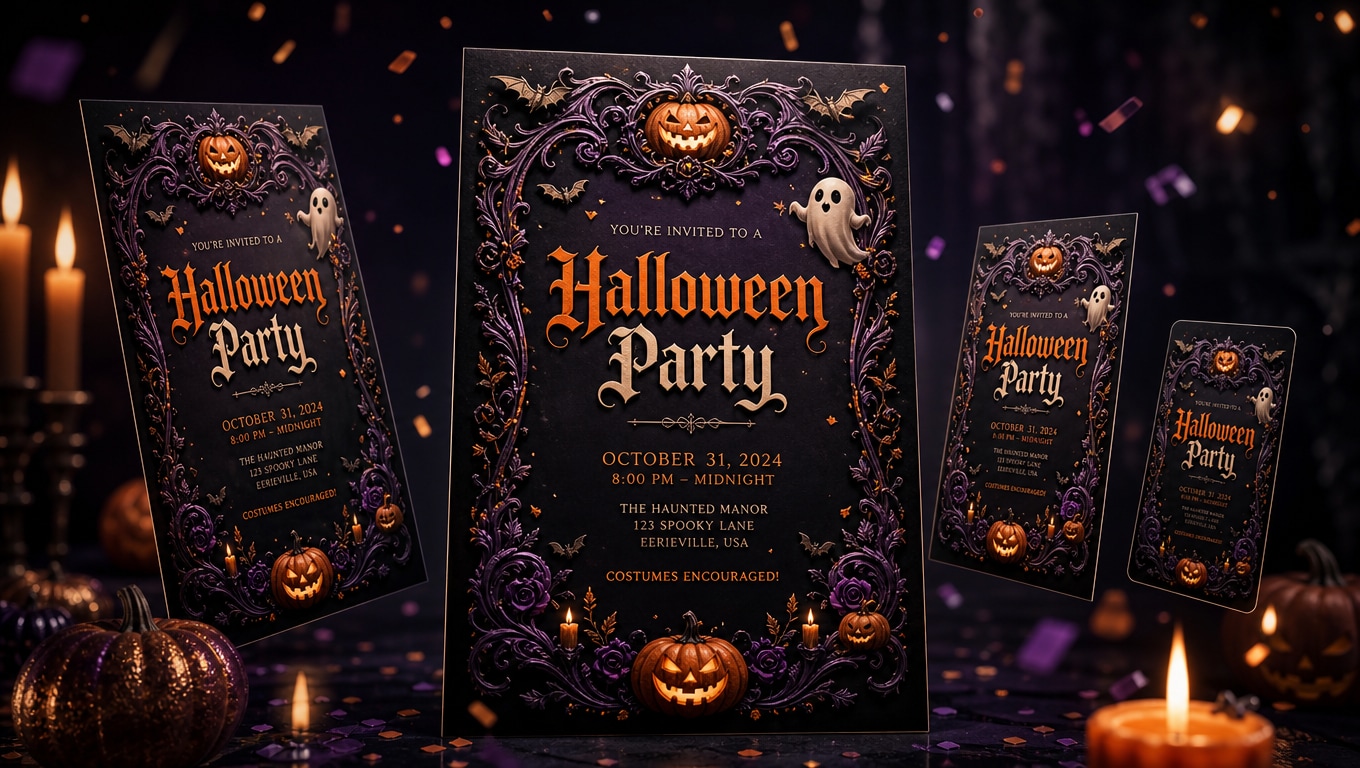 Diseño de invitación para fiesta de Halloween en Filmora