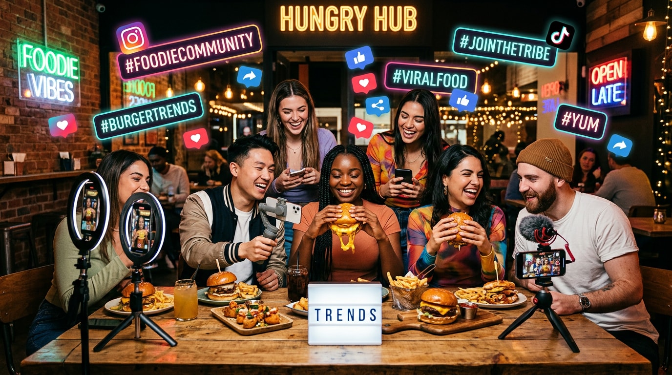 Join foodie community trends on hamburger day