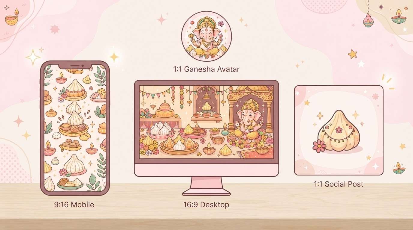 Produce cute modak wallpaper easily