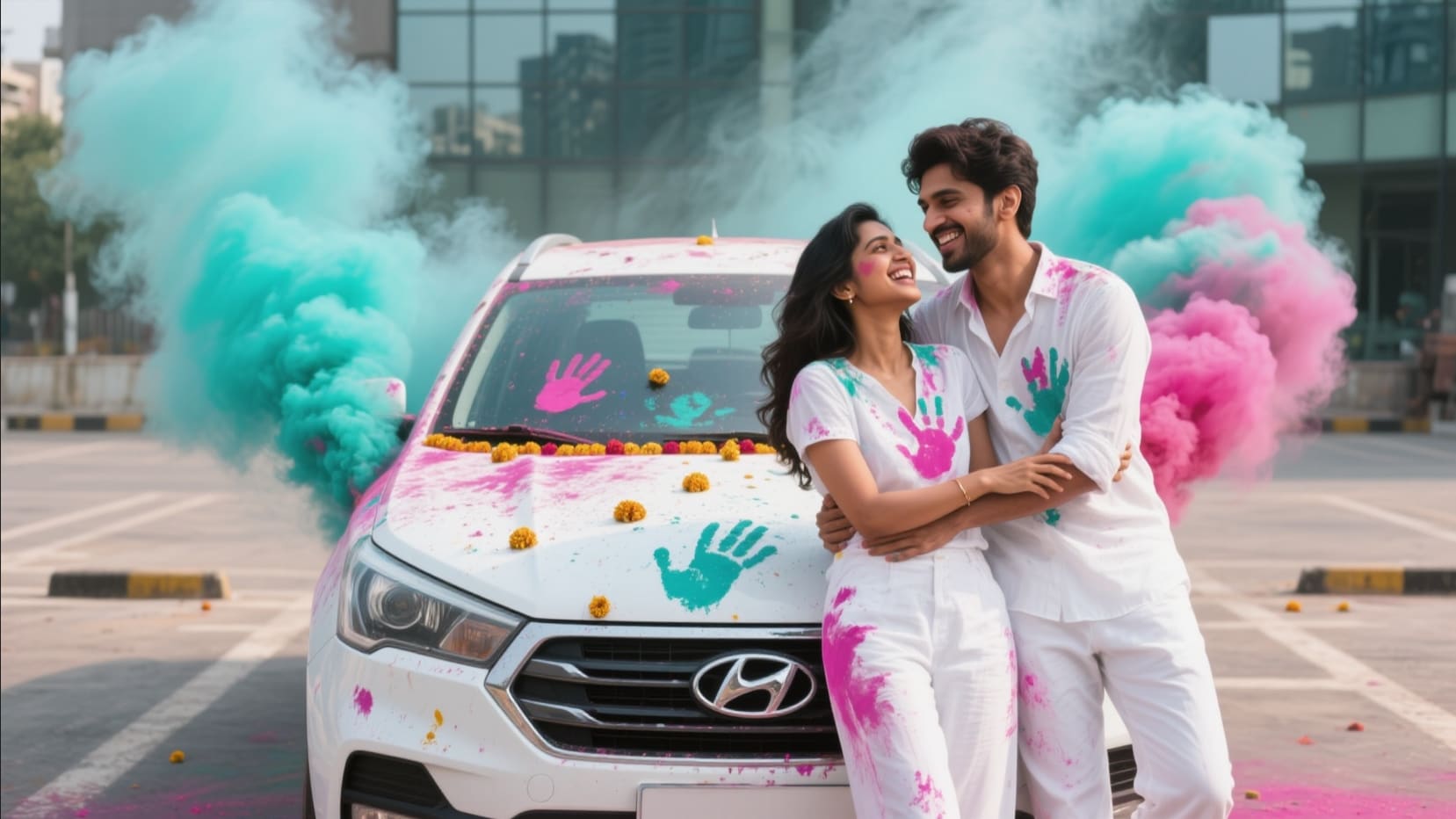 Hyundai Creta Holi Couple Editorial