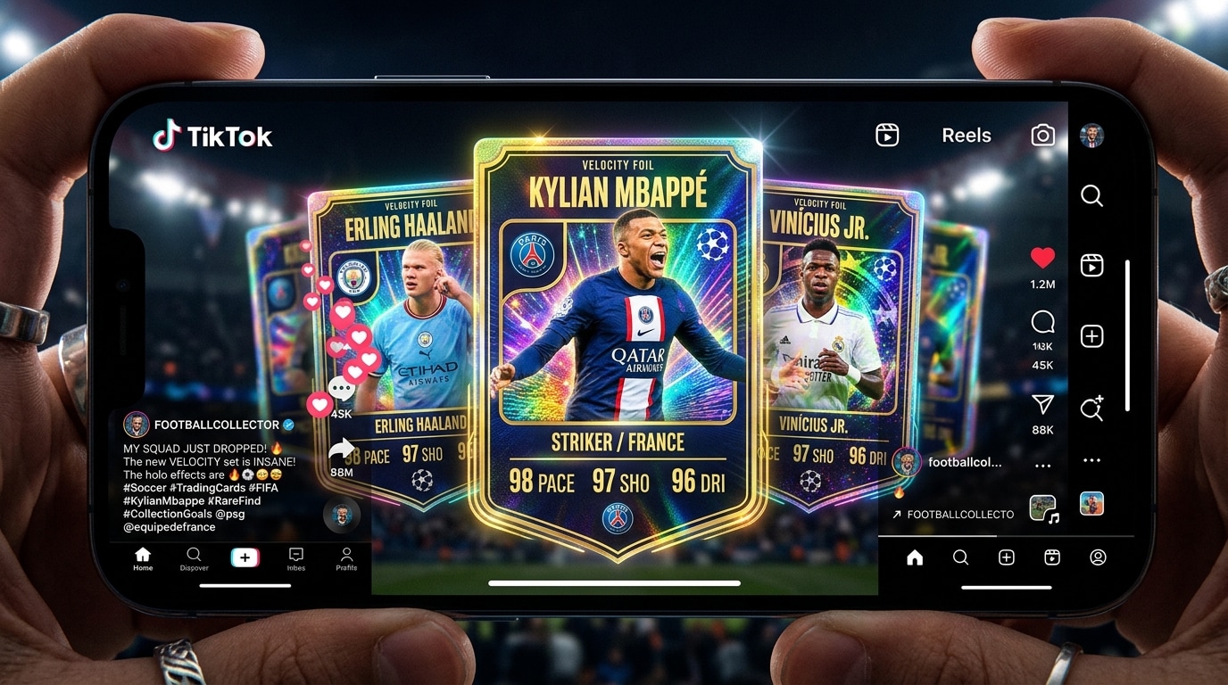 Create viral sports edits with holographic football card prompts
