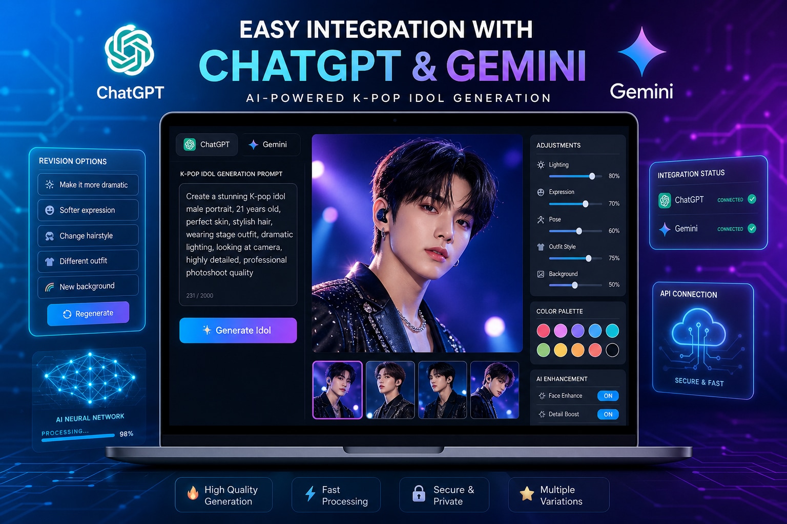 Easy Integration With ChatGPT And Gemini