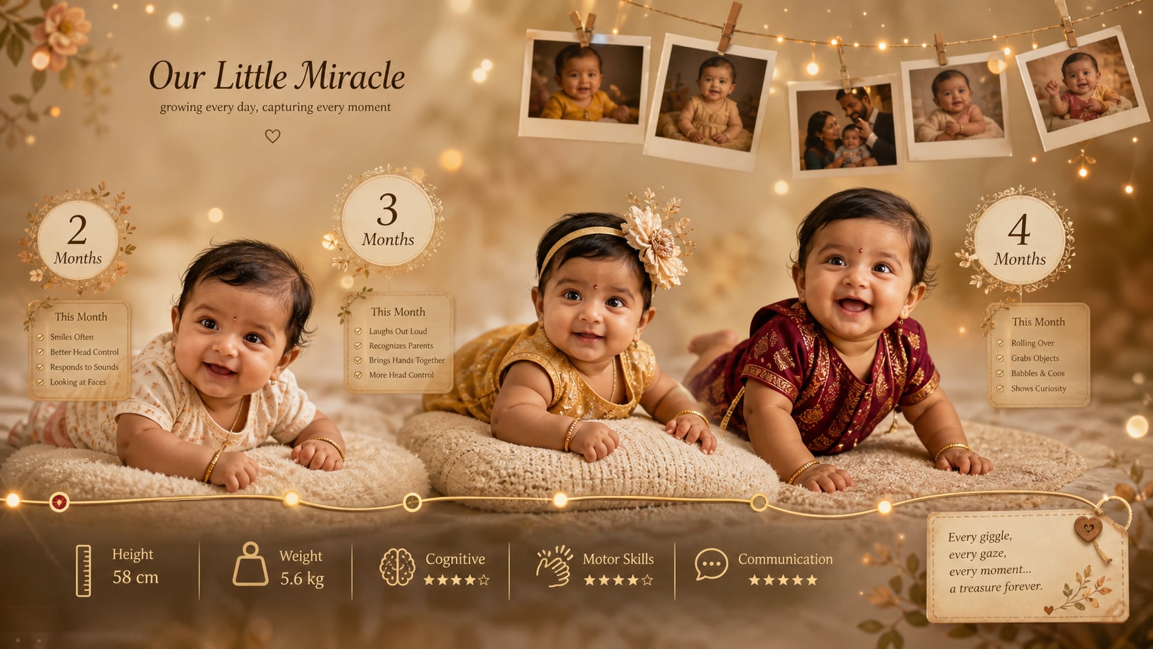 Capture Every Monthly Milestone Perfectly with Indian Baby Prompts