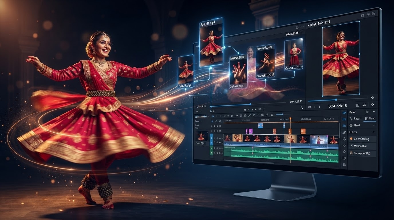 Integrate traditional indian dancers into your video projects
