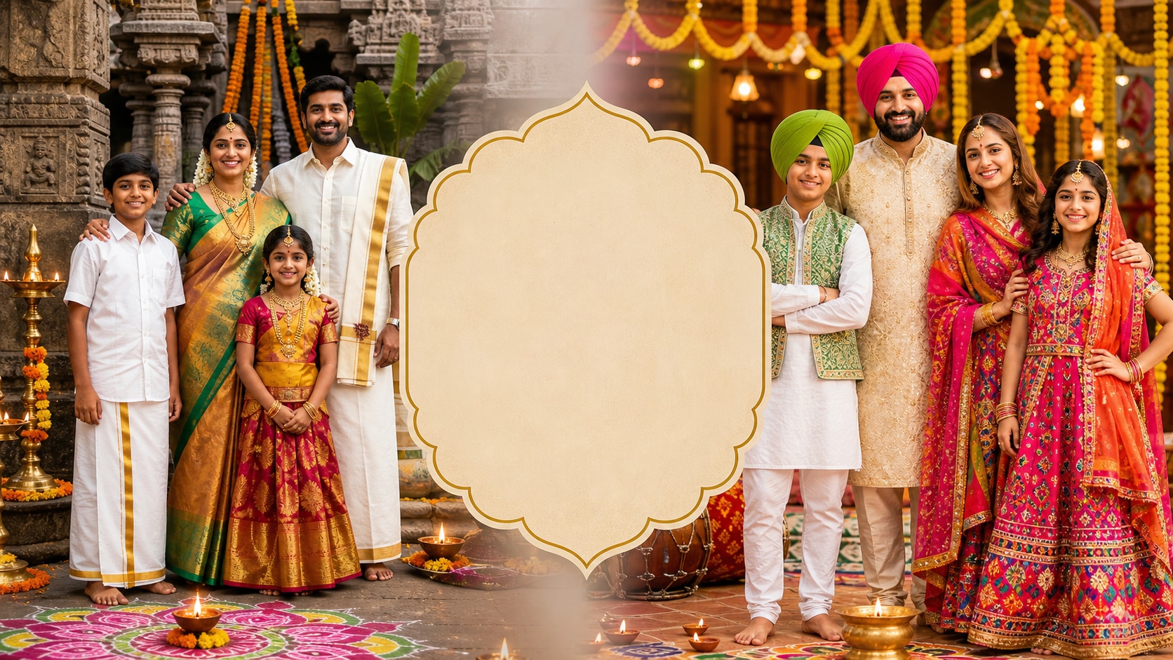 Generate authentic Indian family photo prompt results