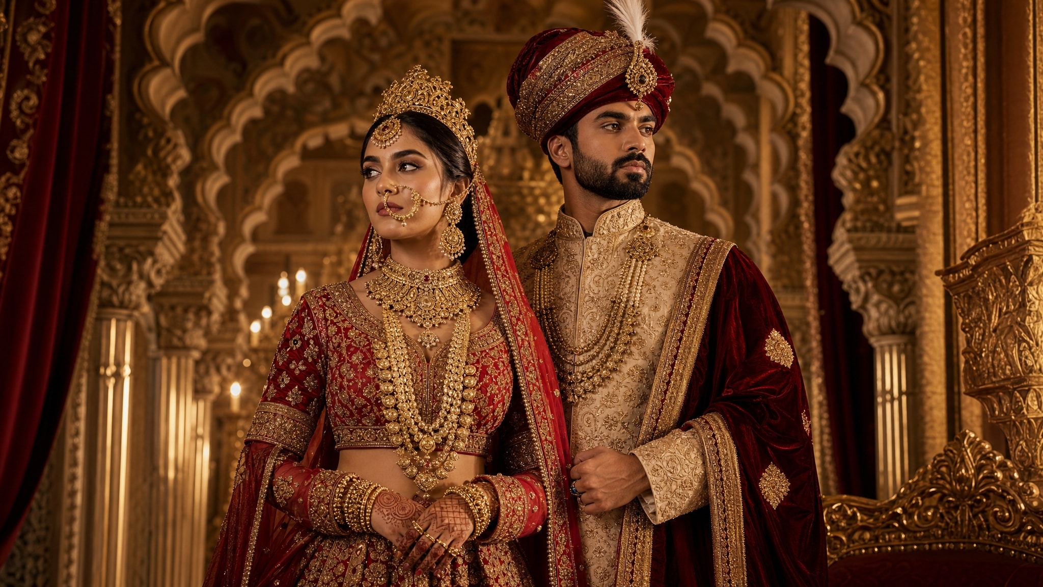 Transform couple photos into royal Indian wedding portraits