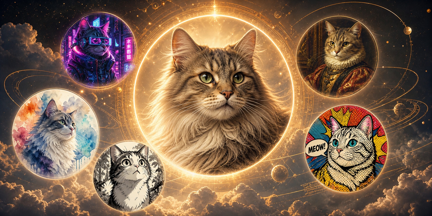 Generate lifelike feline art instantly with an International Cat Day pictures prompt