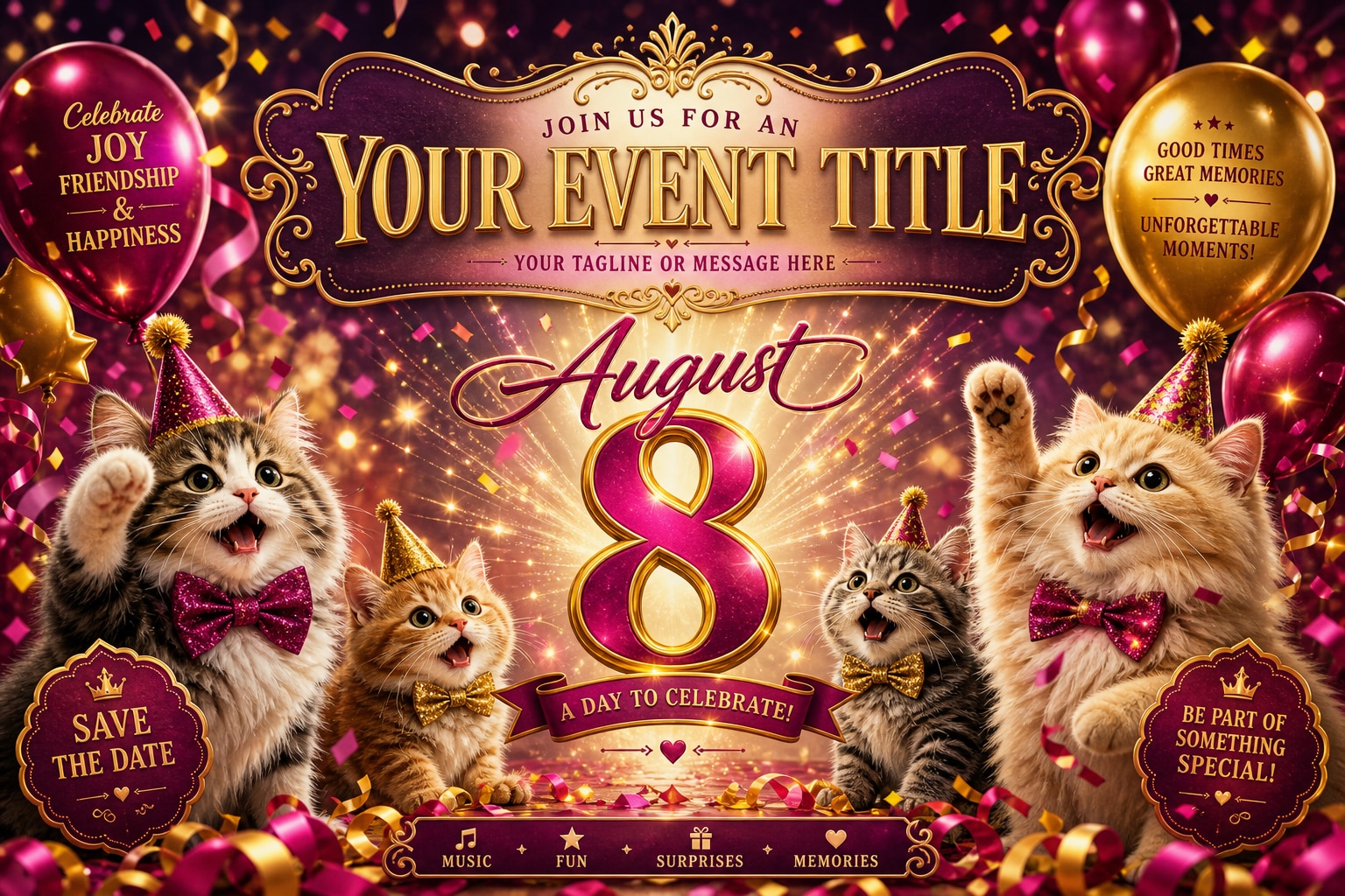 Design captivating celebration posters for International Cat Day