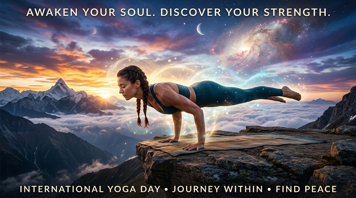 Inspire with a yoga motivation poster Gemini prompt
