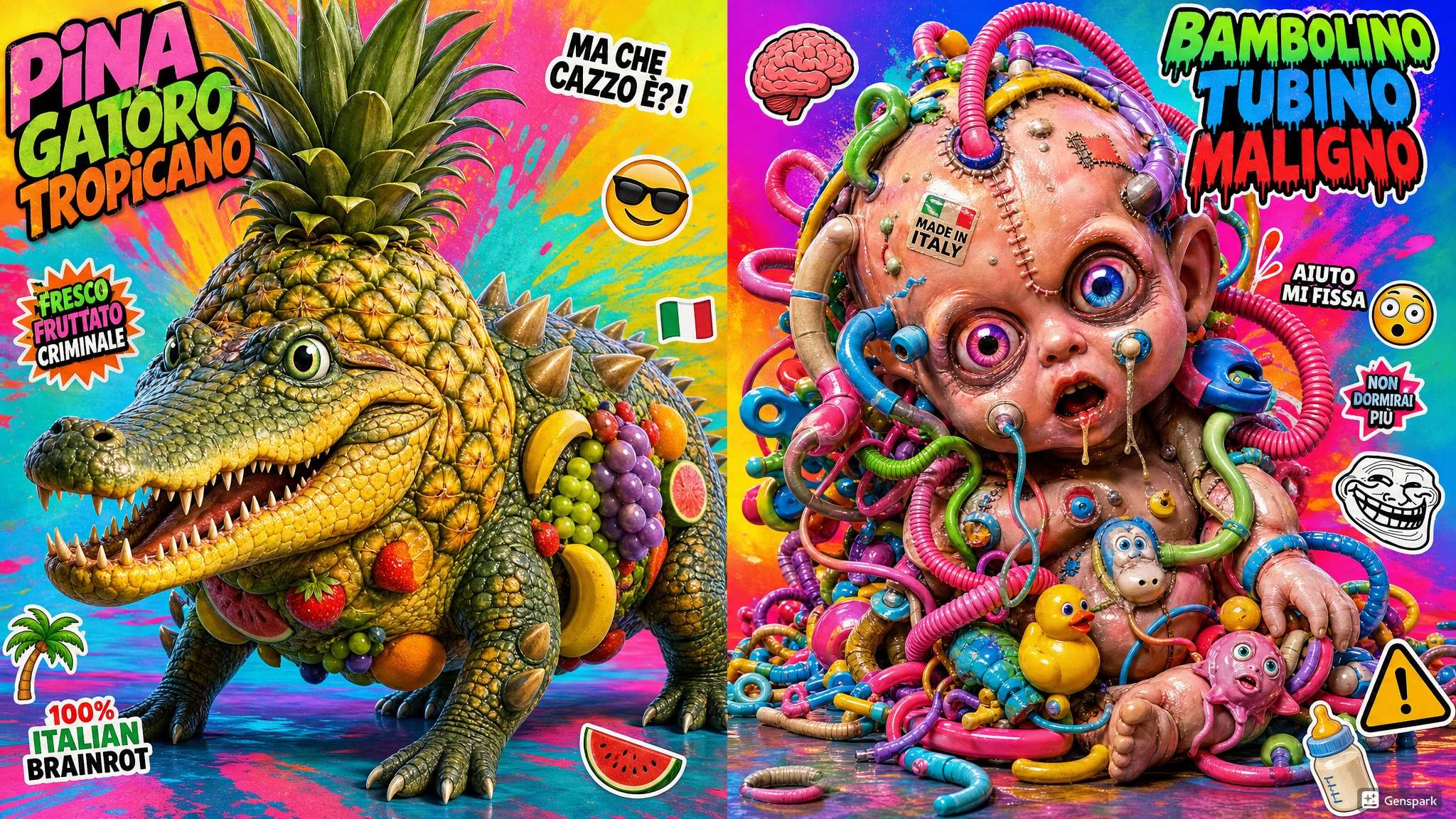 Design italian brainrot animals with AI