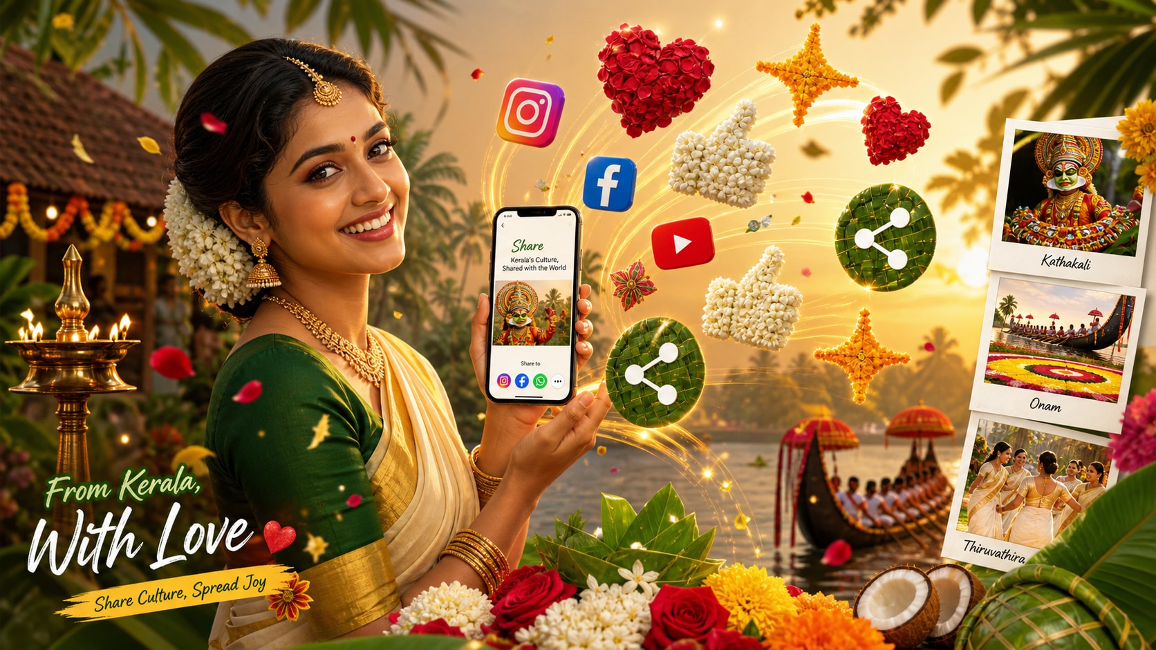 Effortless sharing of kerala style ai generations
