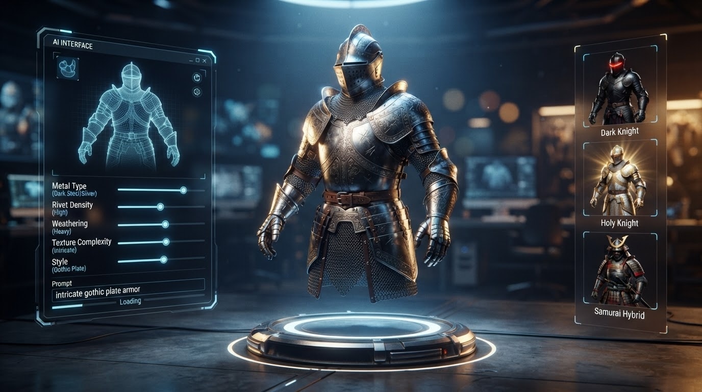 Generate intricate knight armor designs