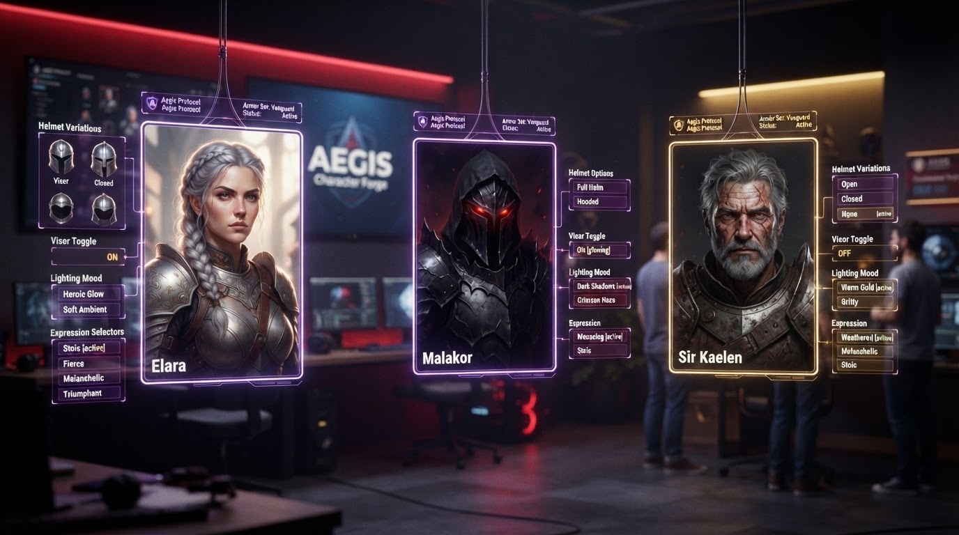 Craft unique knight portrait prompts