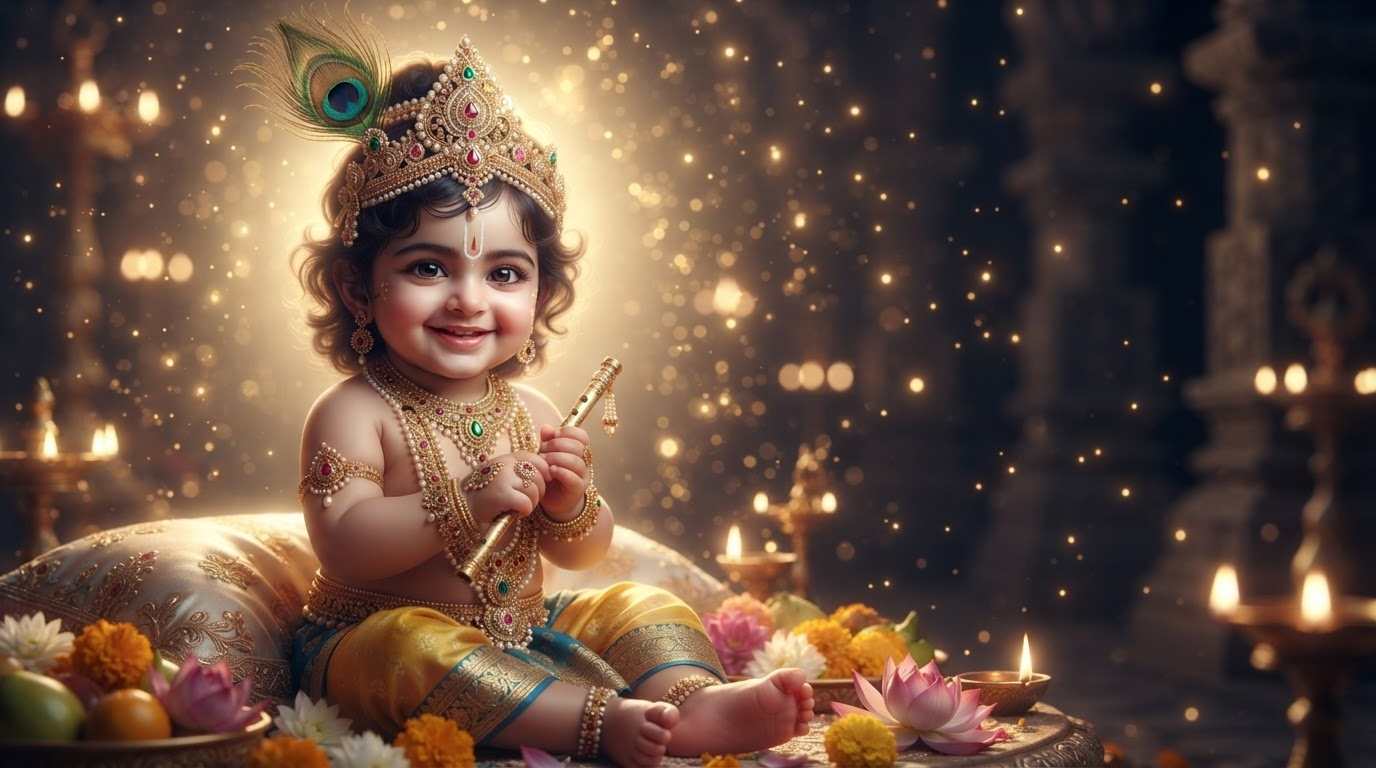 Generate divine Bal Krishna portraits with AI