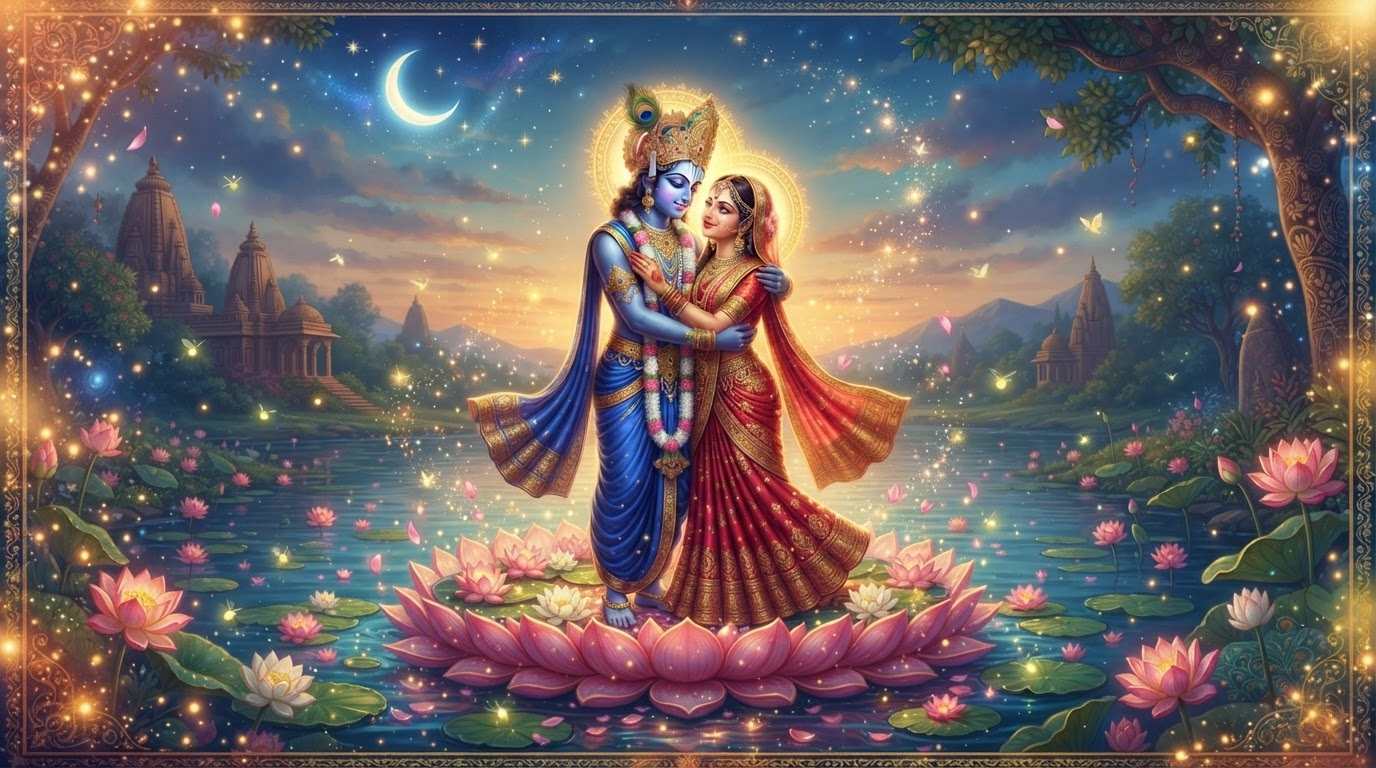 Design ethereal Radha Krishna art using AI