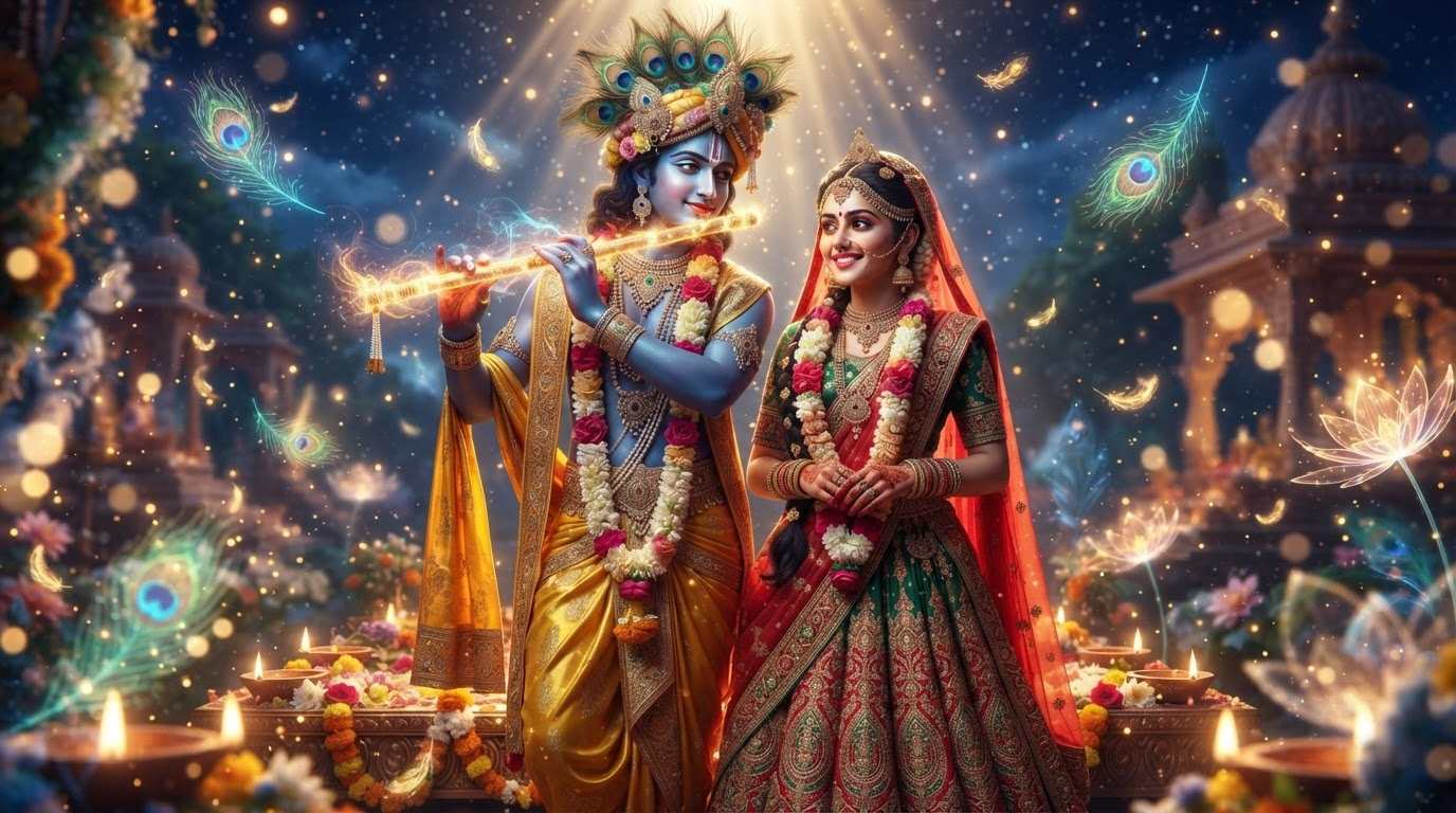 Krishna Janmashtami couple prompt text to image generation