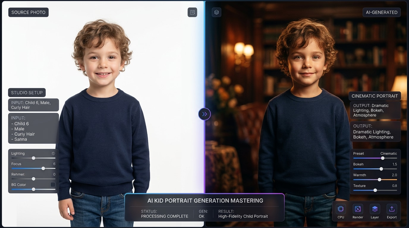 AI kid portrait generator prompt mastering